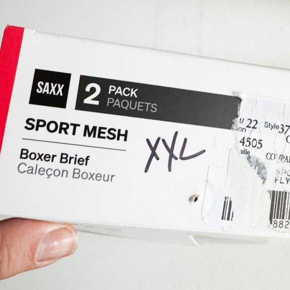 SAXX Sport Mesh 2Pack Boxer Brief Slim Fit Black and Grey XXL - Picture 4 of 4